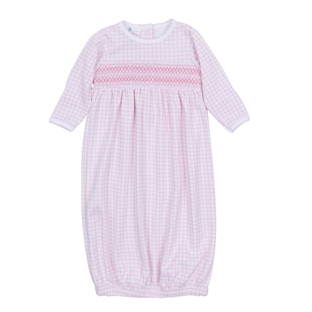Pink Peek-A-Boo Wishes Smocked Gown