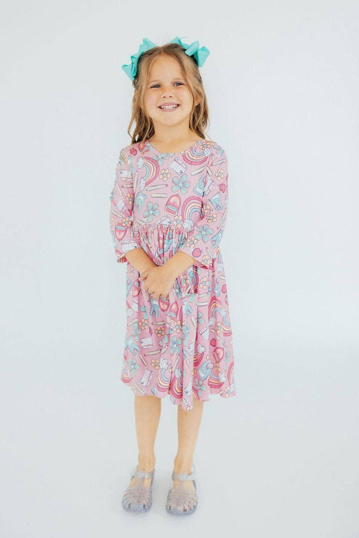 Dream Big 3/4 Pocket Twirl Dress