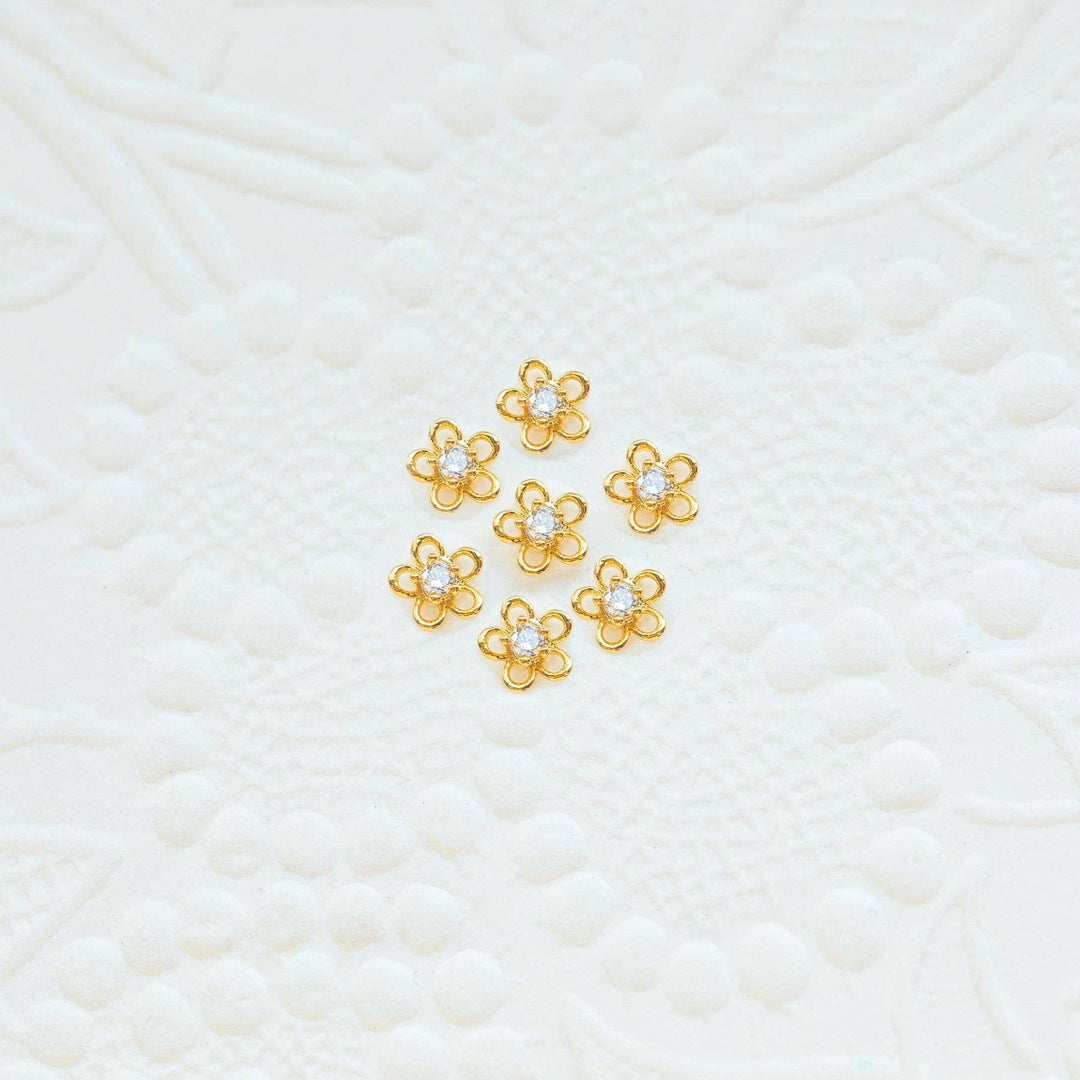Teeny Tiny Flower Studs: Gold