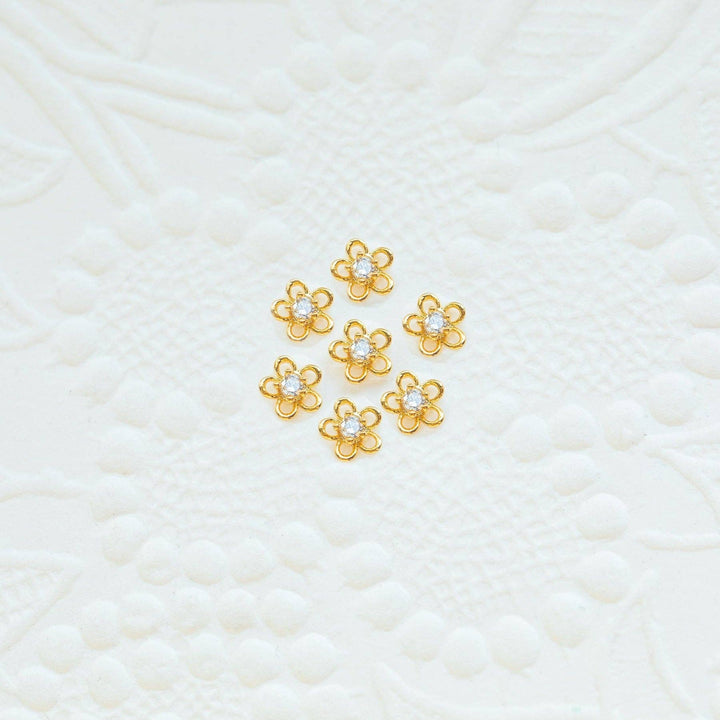 Teeny Tiny Flower Studs: Gold
