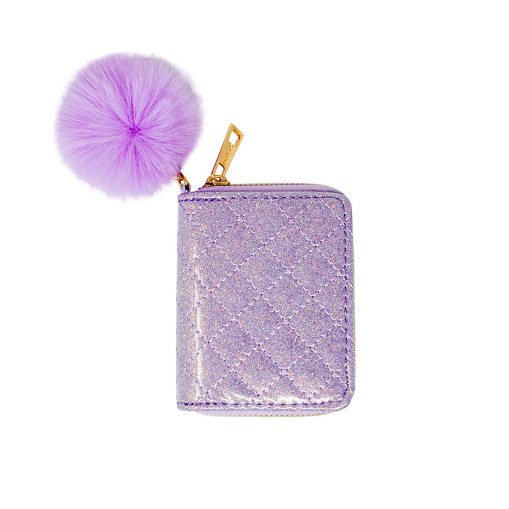 Girls Sparkle Quilted Wallet: Baby Purple