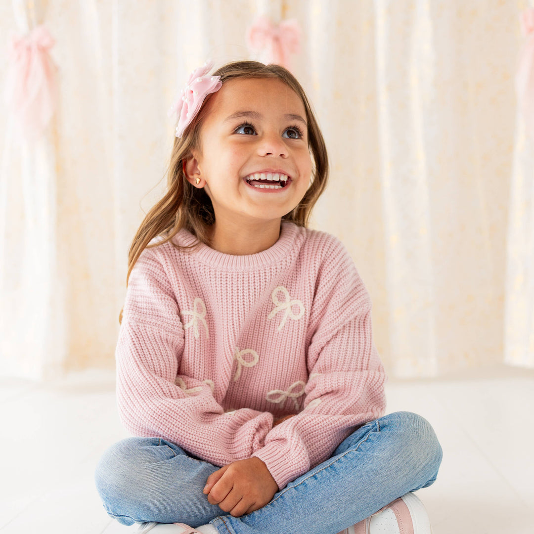 All Over Bows Knit Sweater