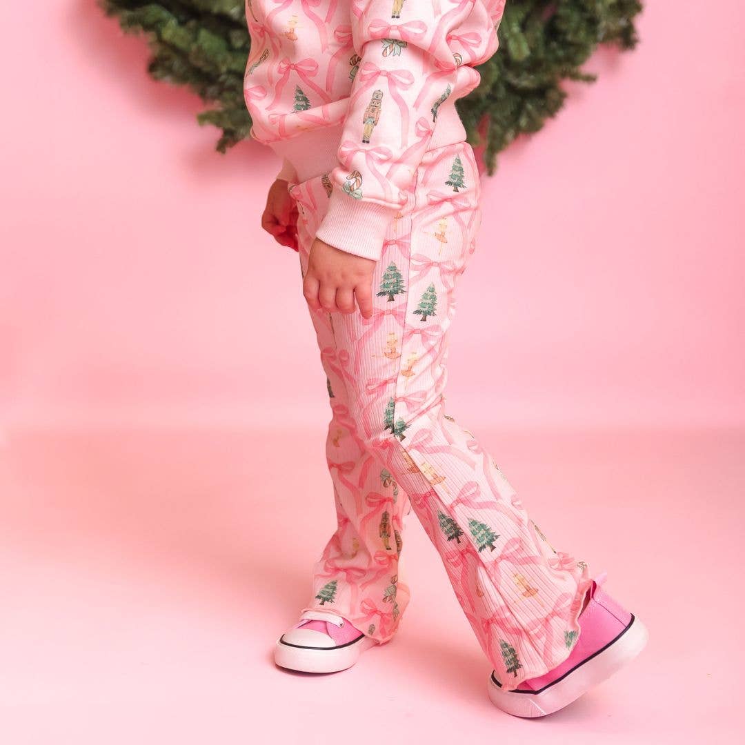 Nutcracker Trellis Christmas Flare Legging - Kids Clothing: 4T