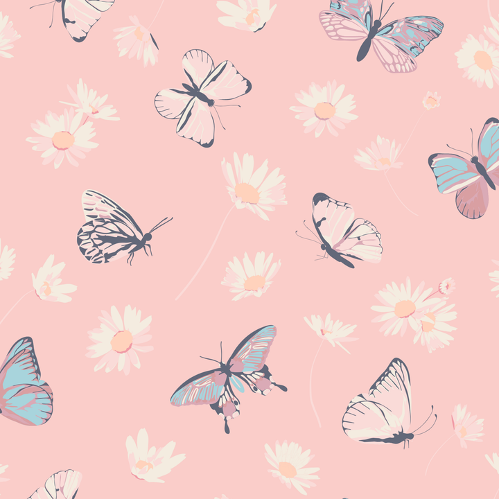 Big Kid Pajama - Butterfly Daisy Pink