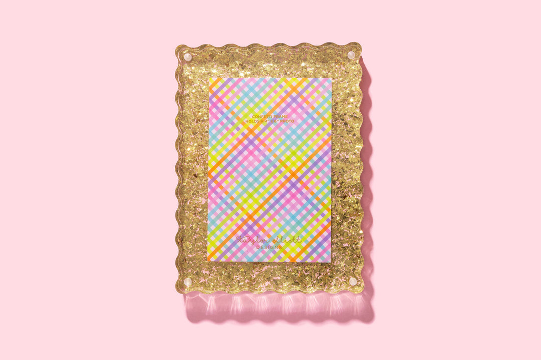 Acrylic Picture Frame - Medium - Gold Confetti