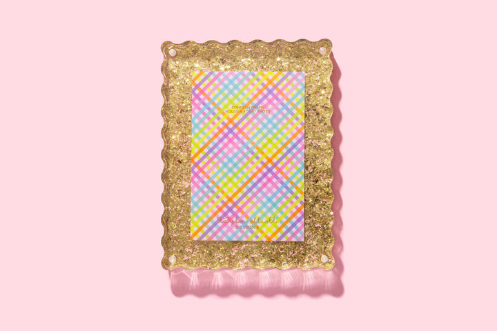 Acrylic Picture Frame - Medium - Gold Confetti
