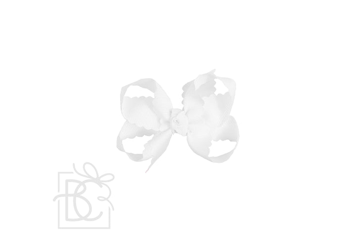 SCALLOPED EDGE BOW: White