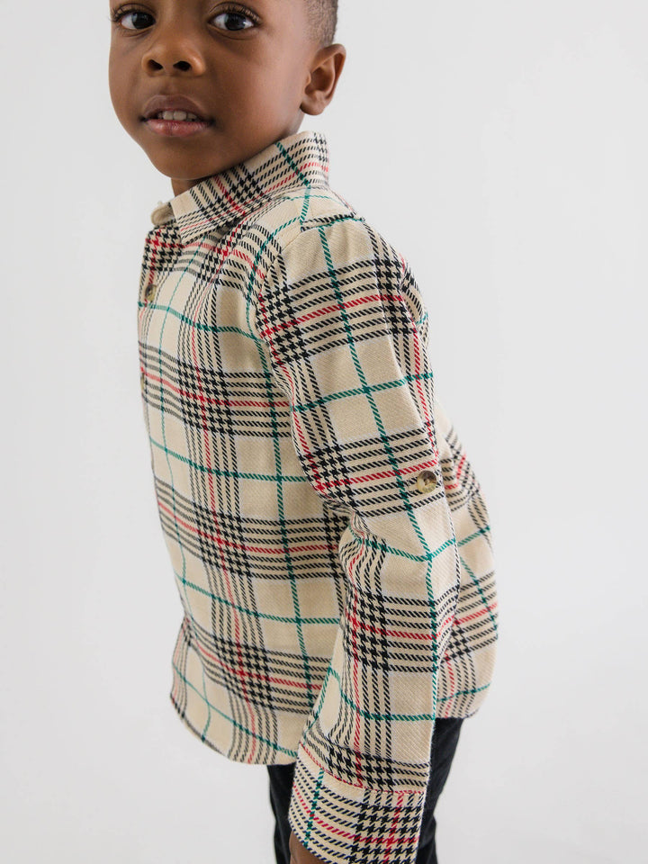 Boys Tannen Plaid Long Sleeve Button Down Shirt