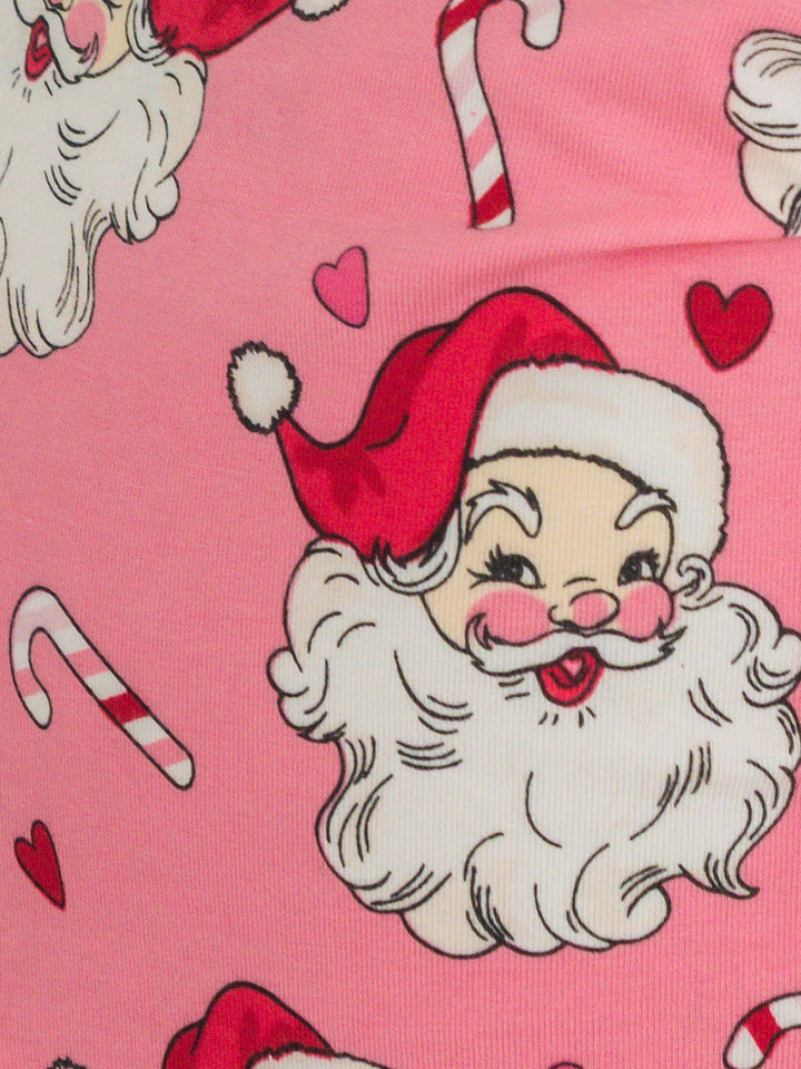 Pink Santa Joy Ruffle Long Sleeve Pajama Set