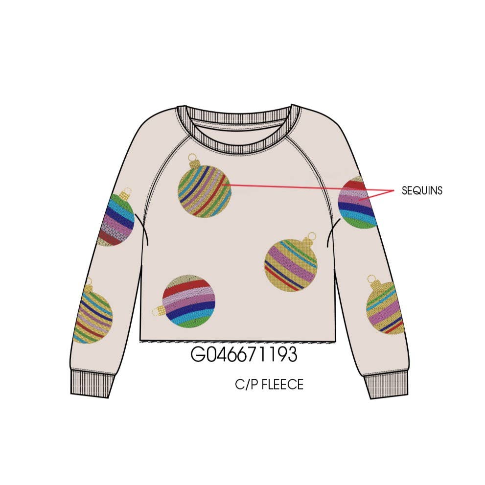 All Over Sequins Ornament Sweatshirt