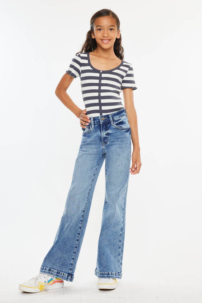 HAILEY HIGH RISE WIDE LEG FLARE JEANS