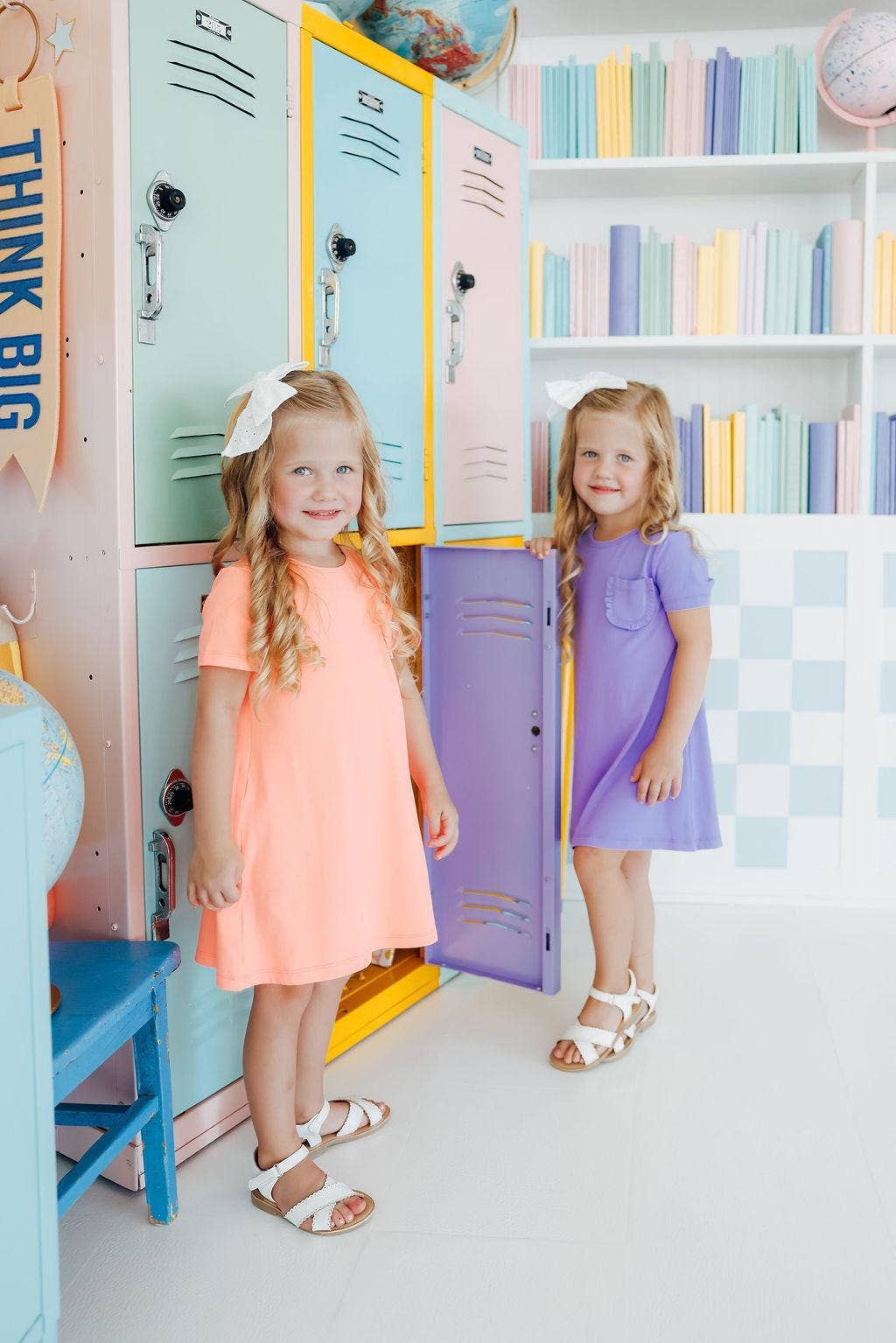 Neon Coral T-Shirt Dress