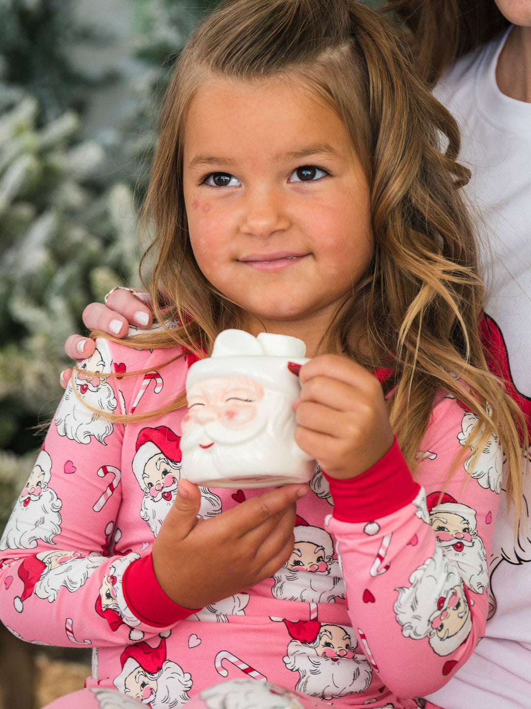 Pink Santa Joy Ruffle Long Sleeve Pajama Set