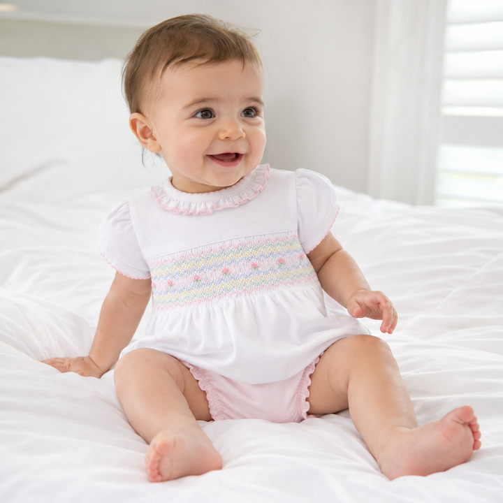 Junie's Classics Smocked Ruffle Diaper Cover Set