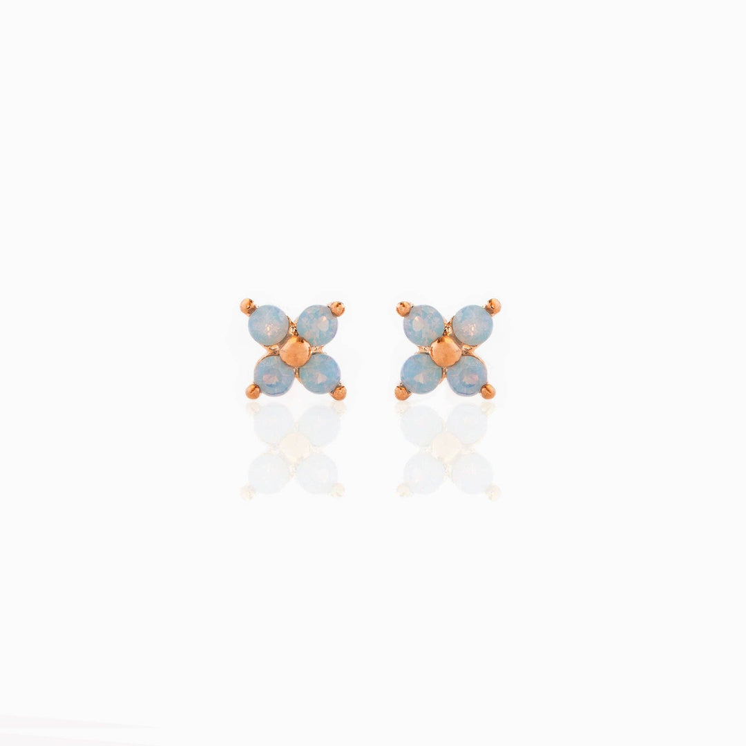 Teeny Tiny Blue Blossom Studs: Gold