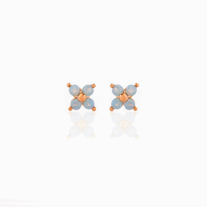Teeny Tiny Blue Blossom Studs: Gold