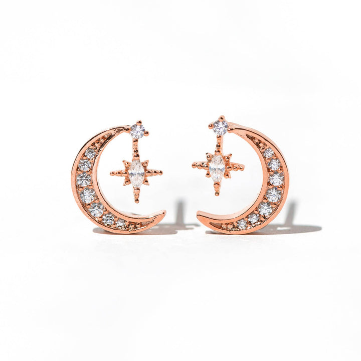 Stargazer Moon Earrings: Gold