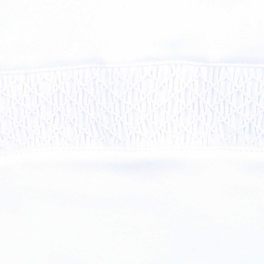 Solid Essentials White Smocked Footie