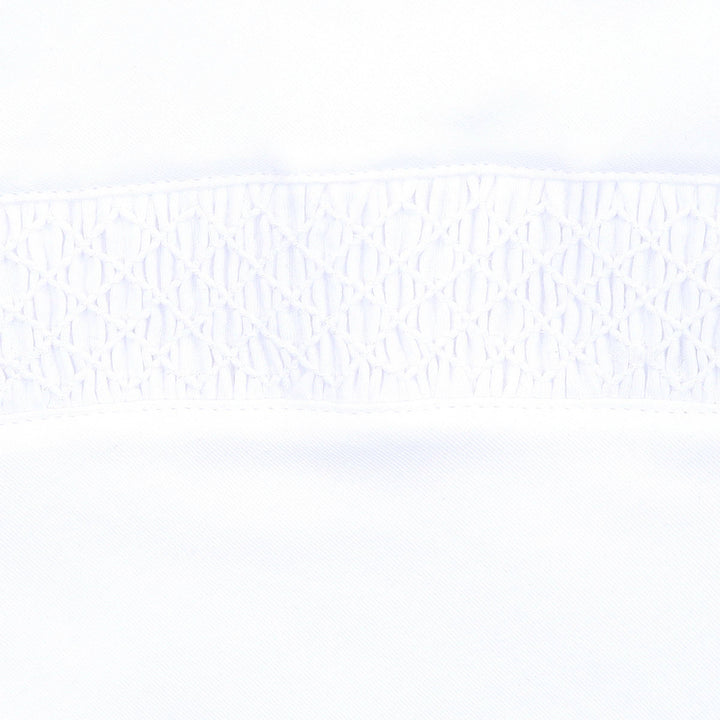 Solid Essentials White Smocked Footie