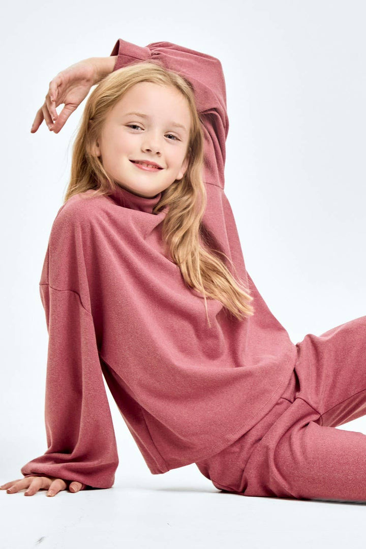 Corduroy Brush Mock Neck Sweater: Mocha