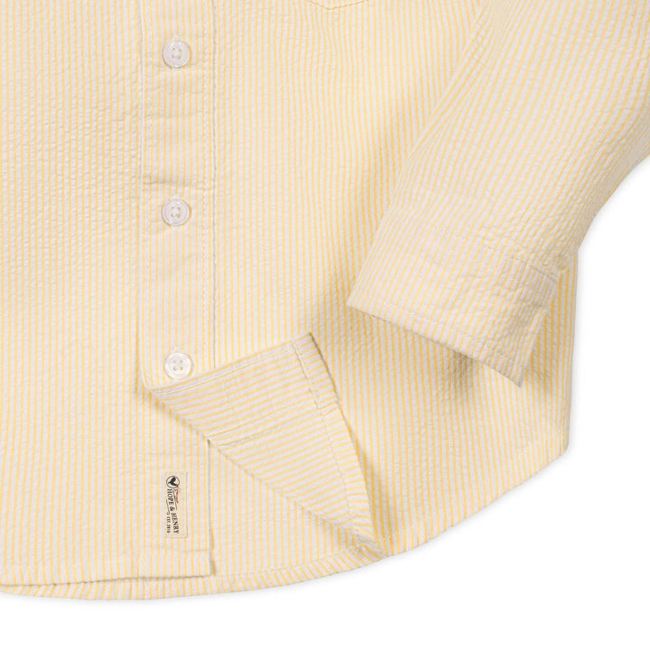 Organic Seersucker Shirt: Yellow Seersucker