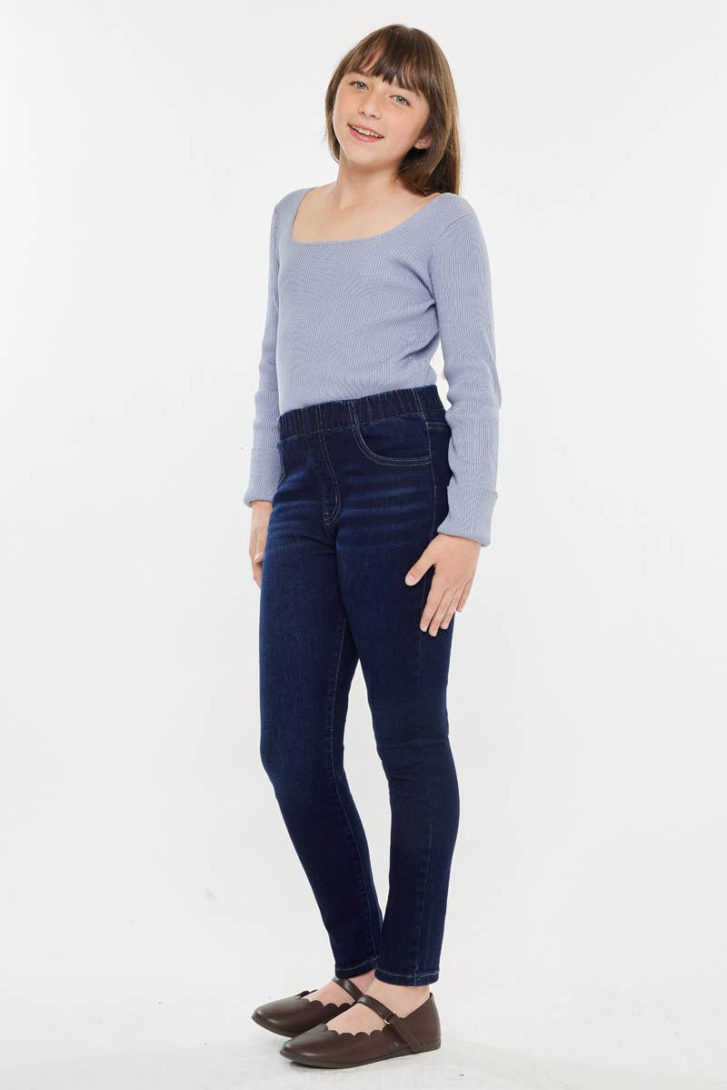 Tween high rise pull on ankle skinny jean