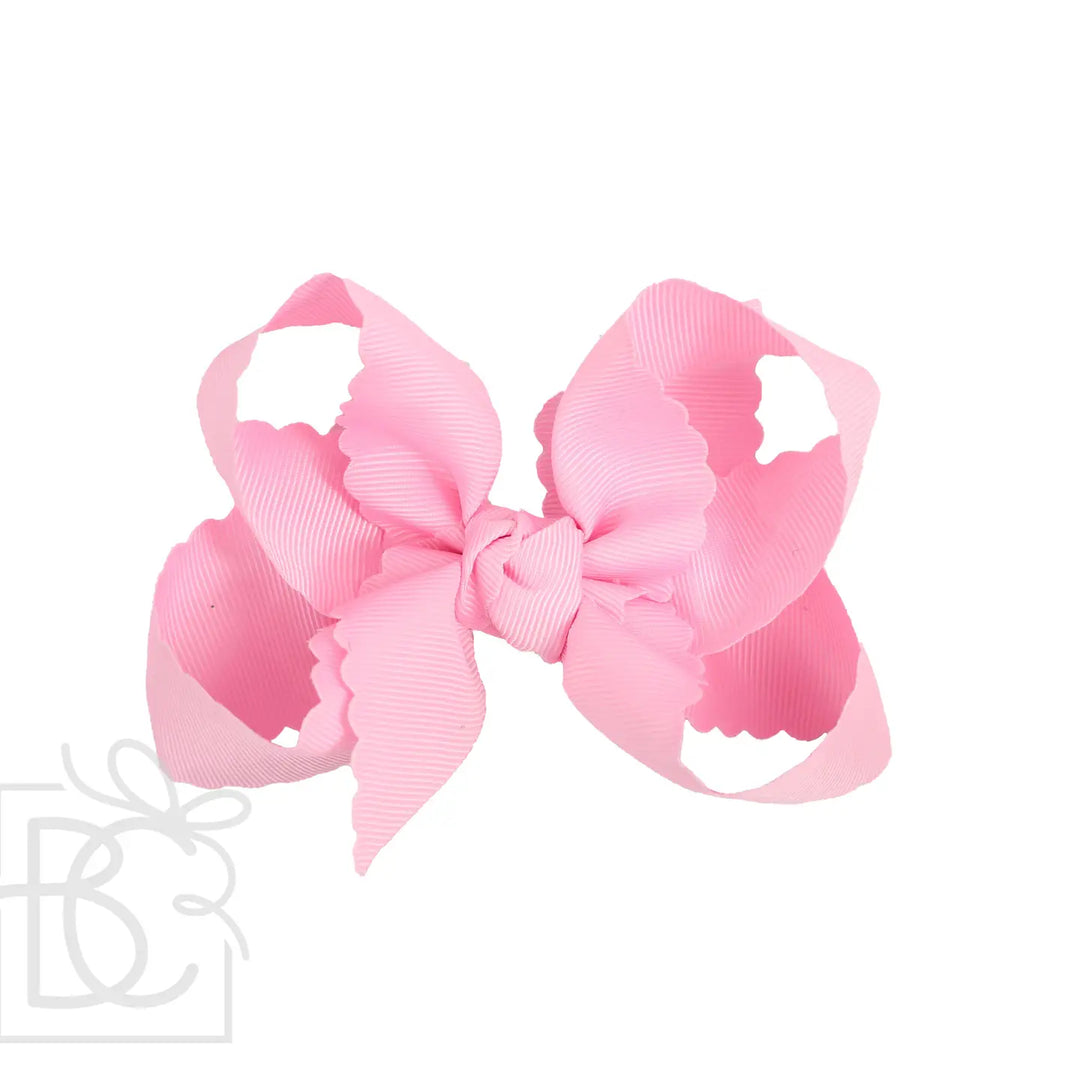 SCALLOPED EDGE BOW: Pink