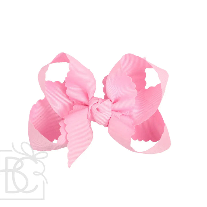 SCALLOPED EDGE BOW: Pink