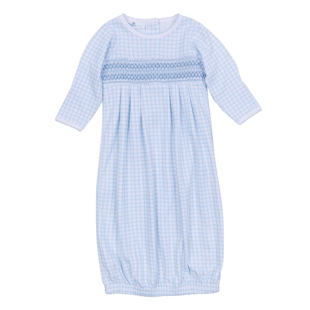 Blue Peek-A-Boo Wishes Smocked Gown