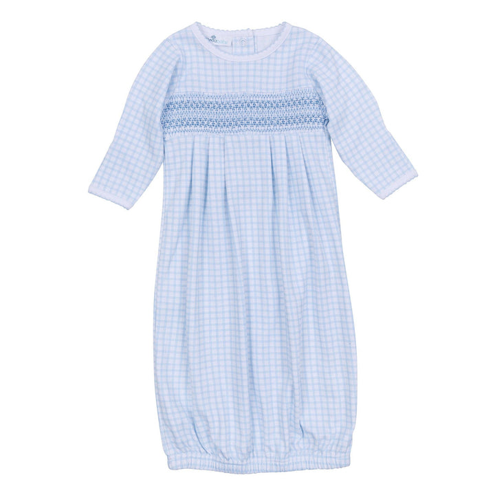 Blue Peek-A-Boo Wishes Smocked Gown