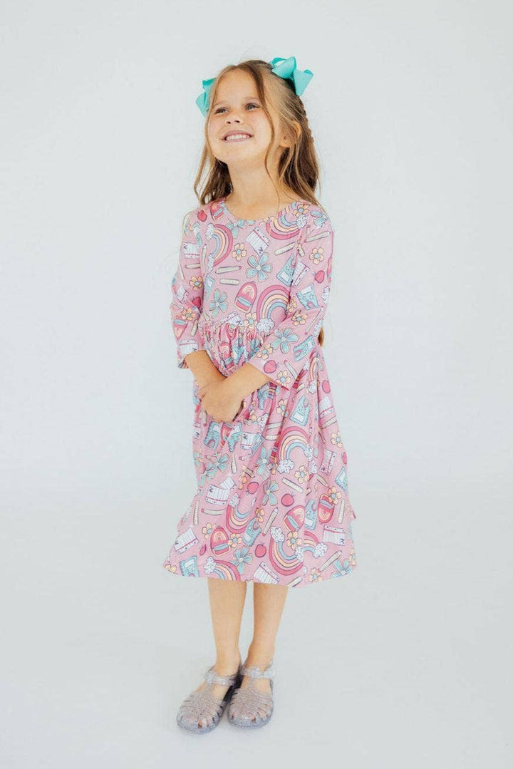 Dream Big 3/4 Pocket Twirl Dress
