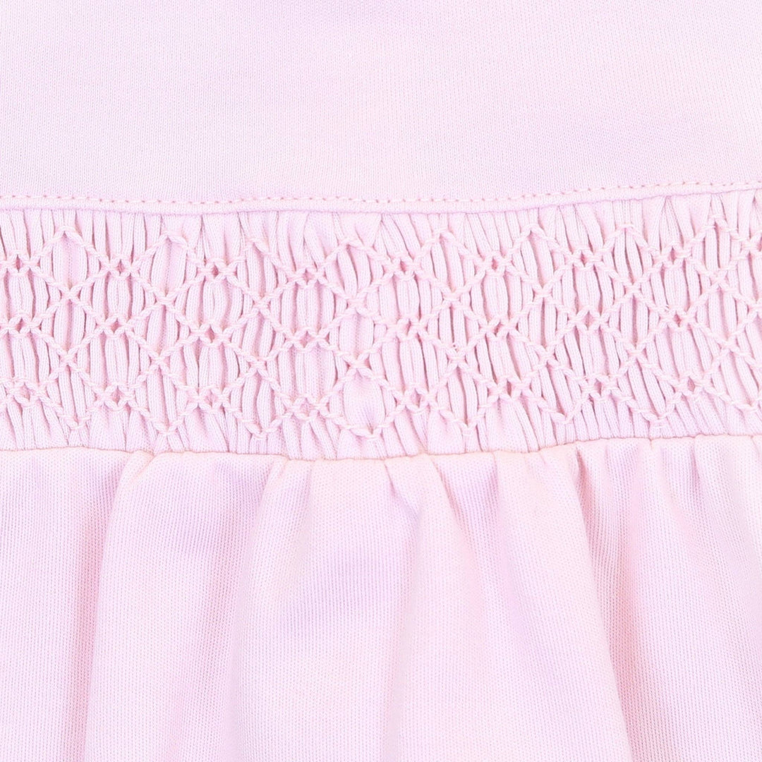 Newborn Baby Girl Pink Smocked Footie - Soft Pima Cotton