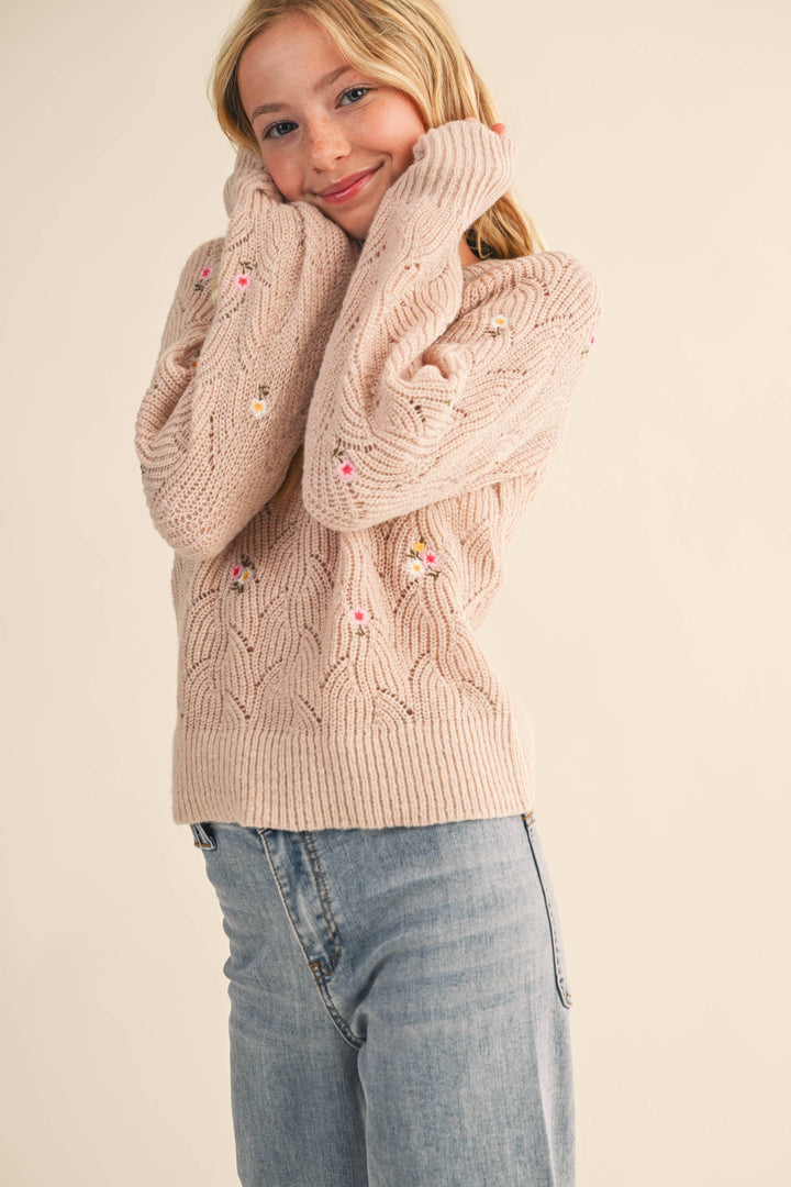 FLORAL RAGLAN SWEATER