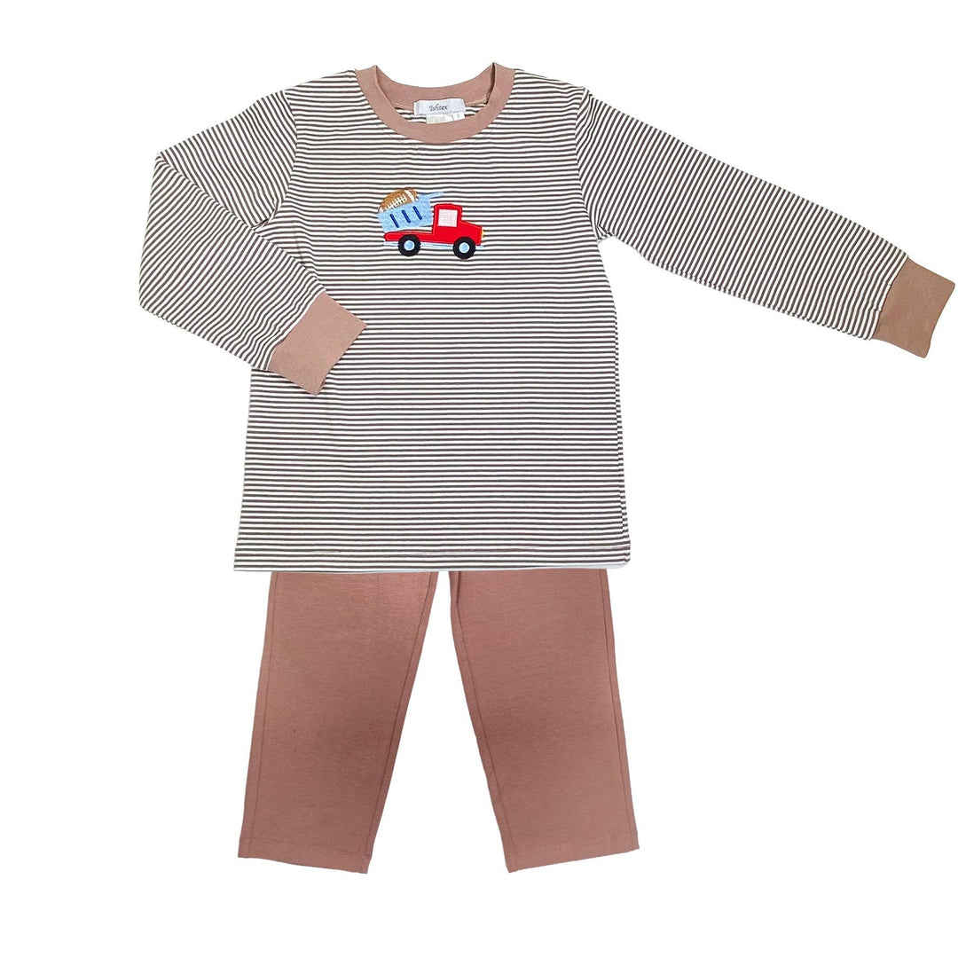 Dump Truck Applique Boy's Pants Set