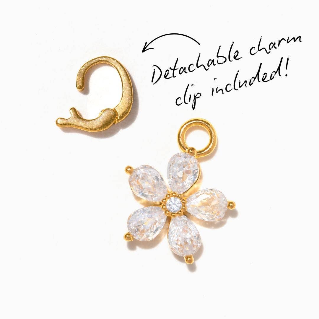 Little Gem Flower Charm: Gold