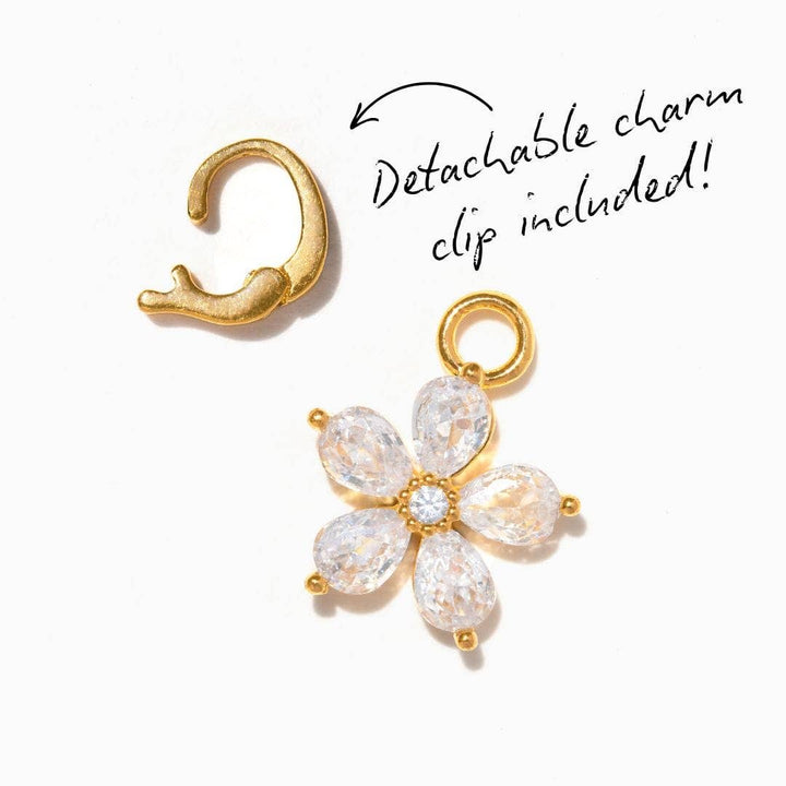 Little Gem Flower Charm: Gold