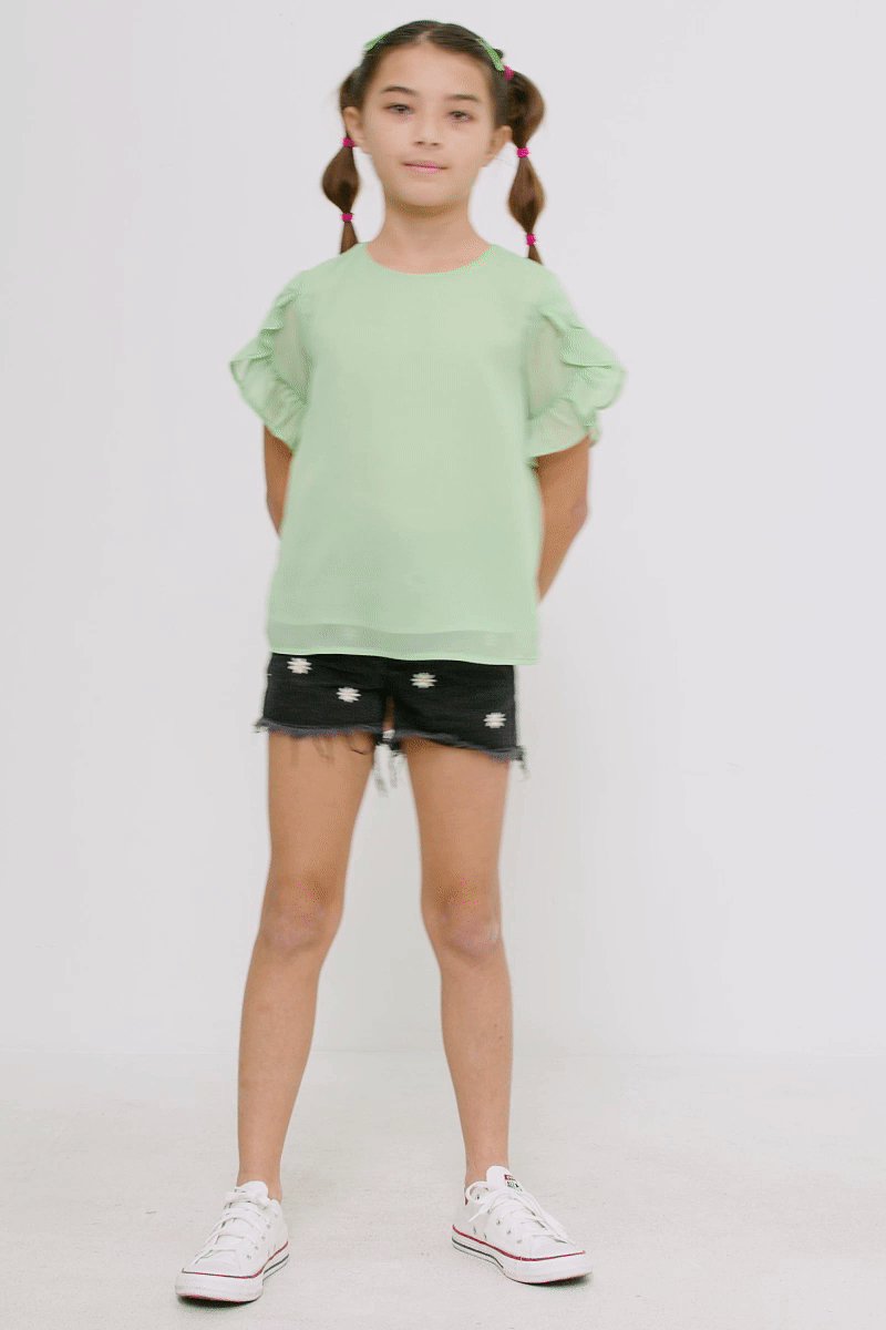 Sheer Tulip Sleeve Top