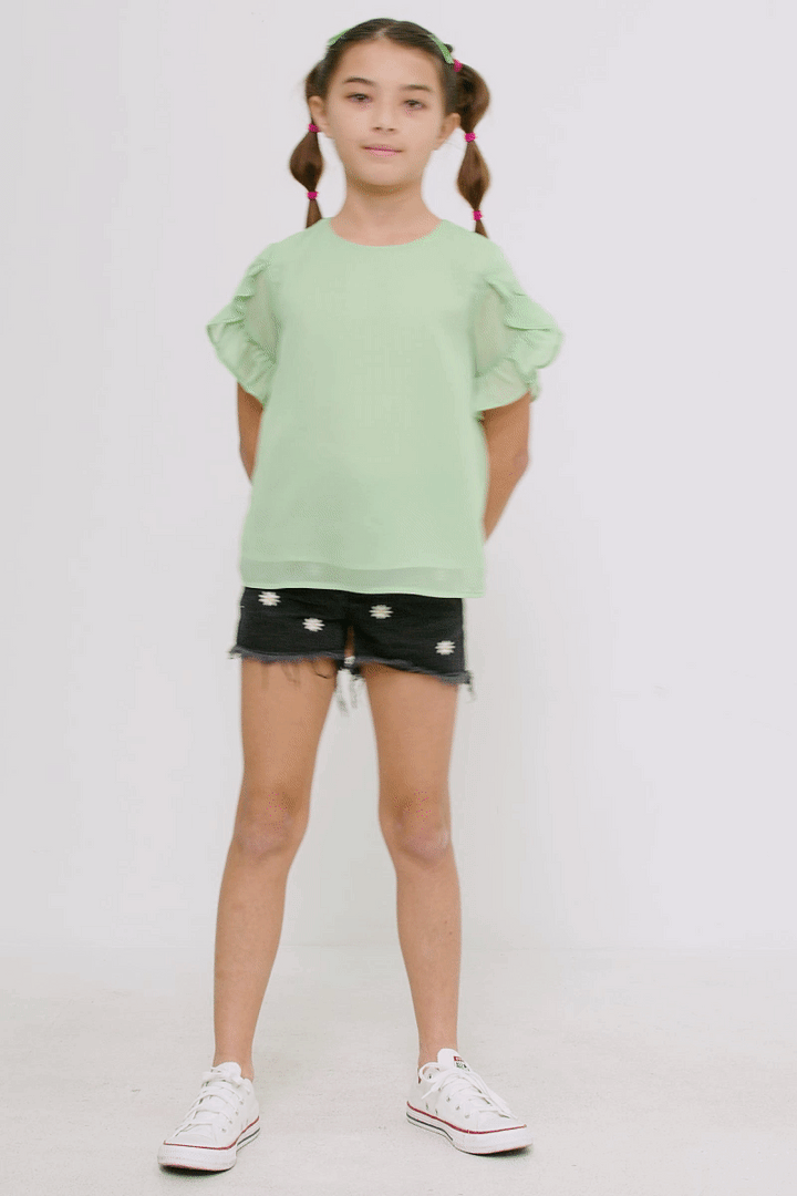 Sheer Tulip Sleeve Top