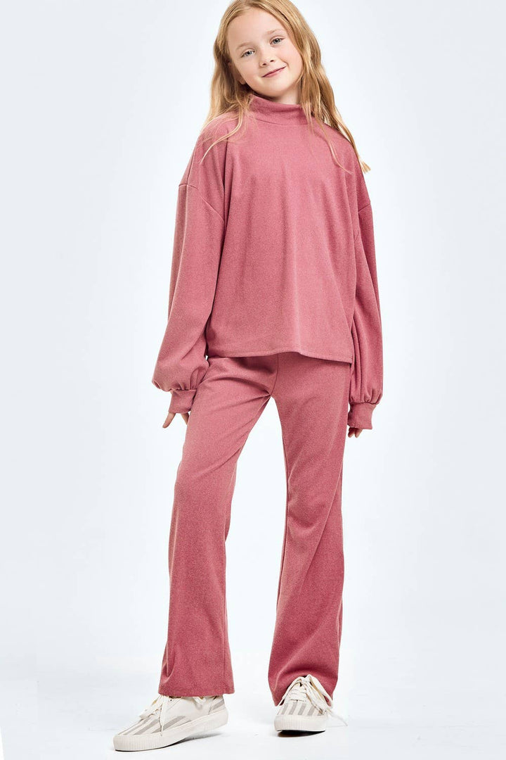 Corduroy Brush Wide Legs Pants: Masala Pink / S