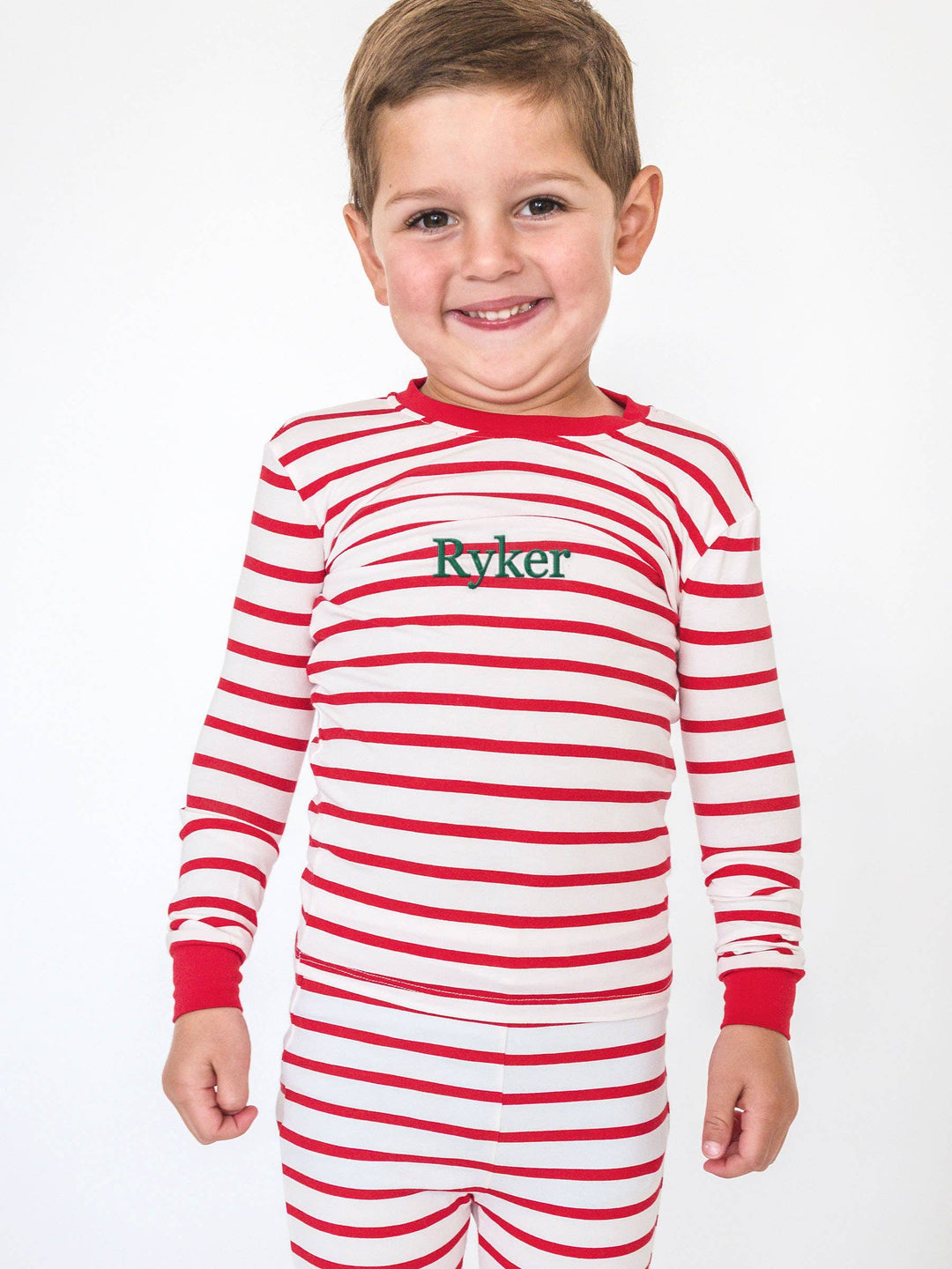 Cotton Modal Red & White Stripe Boy Pajama Set