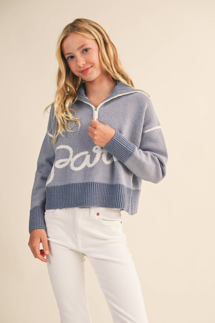 PARIS HALF ZIP SWEATER