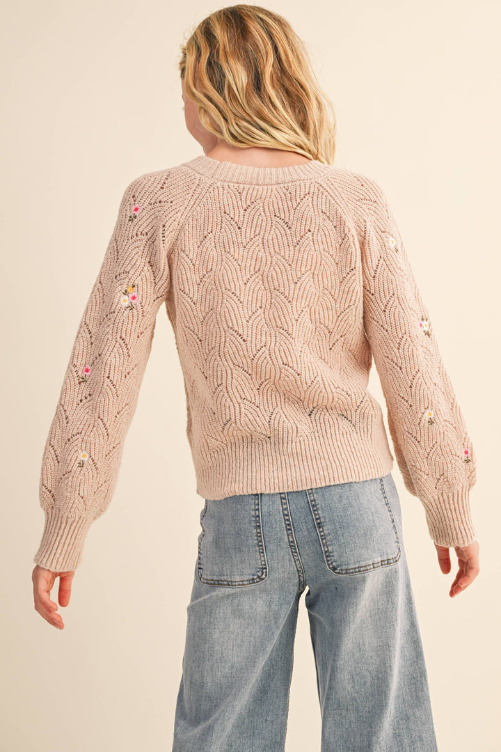 FLORAL RAGLAN SWEATER