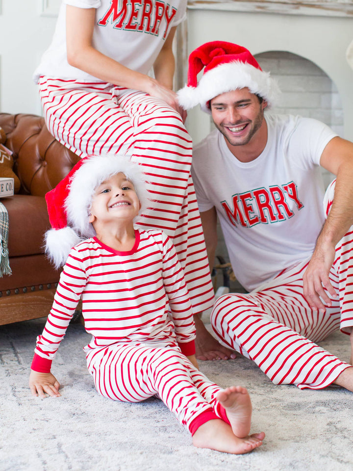 Cotton Modal Red & White Stripe Boy Pajama Set