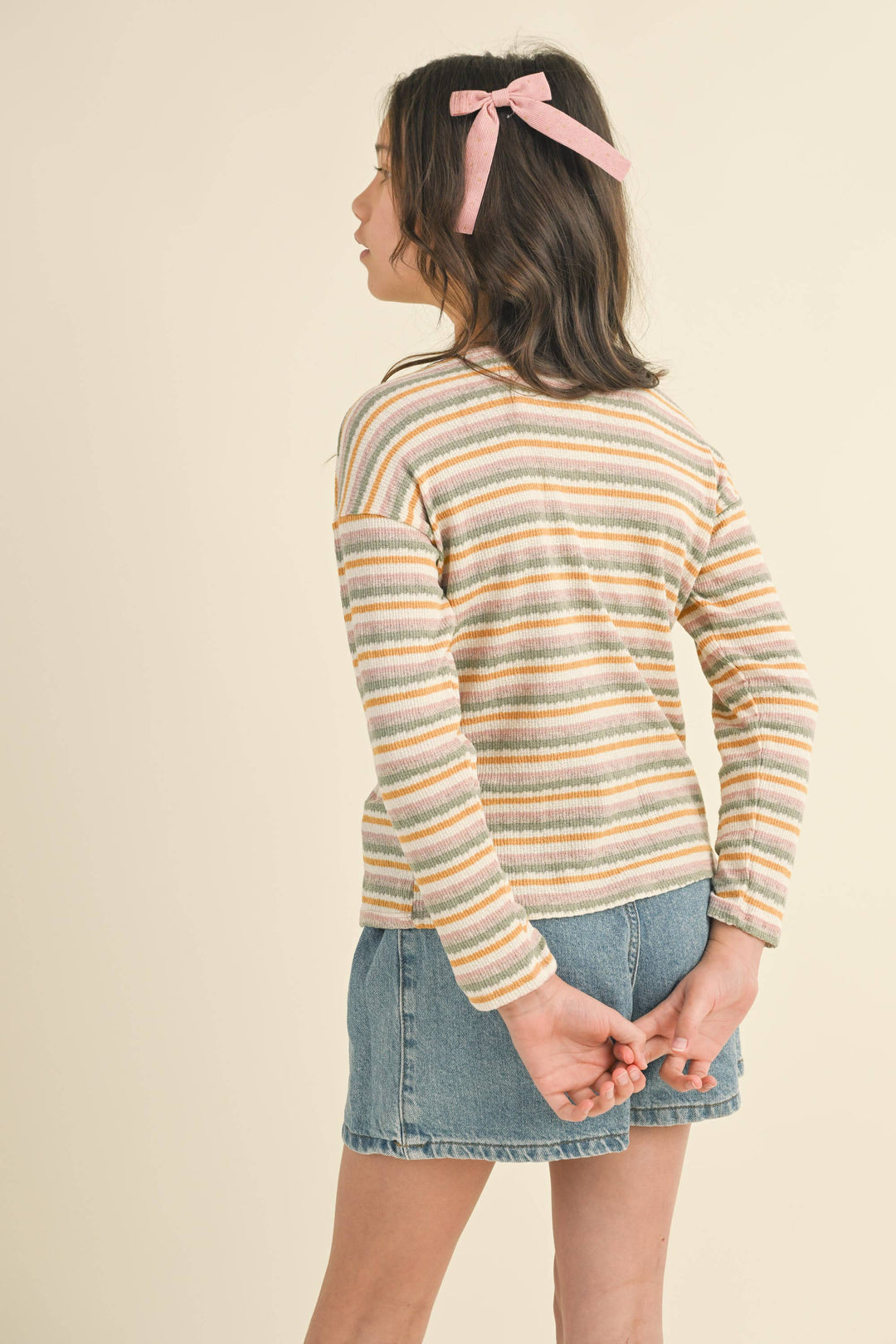 CREW NECK STRIPE TOP