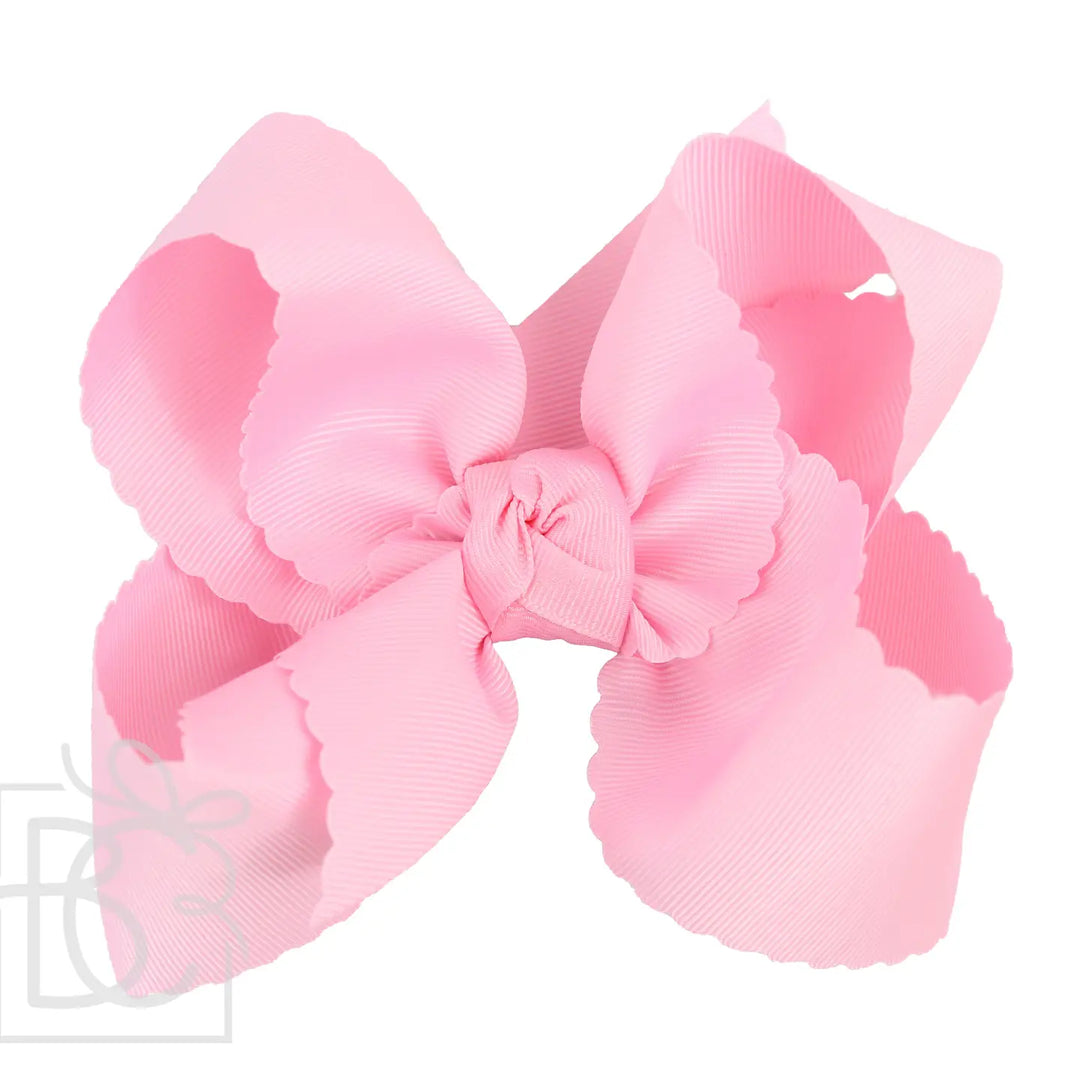 SCALLOPED EDGE BOW: Pink
