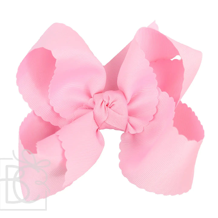 SCALLOPED EDGE BOW: Pink