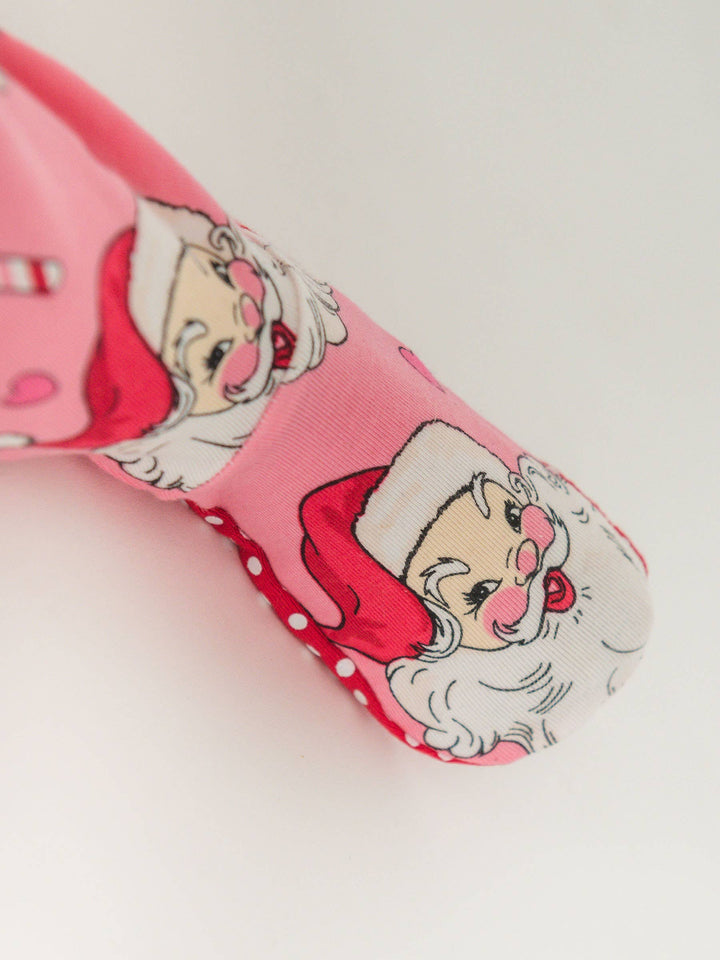 Pink Santa Joy Footed Ruffle One Piece Pajama