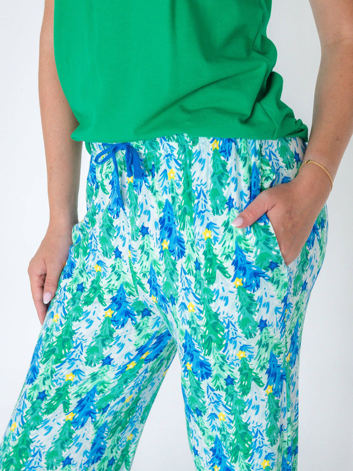 Adult Bamboo Viscose Blue Jolly Grove Pajama Pants