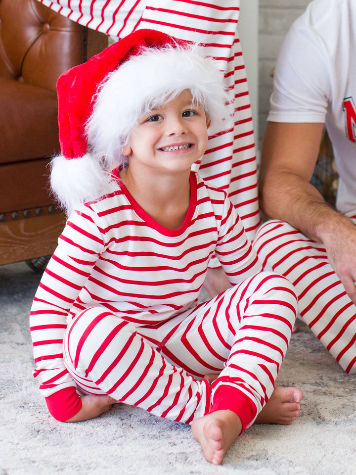Cotton Modal Red & White Stripe Boy Pajama Set