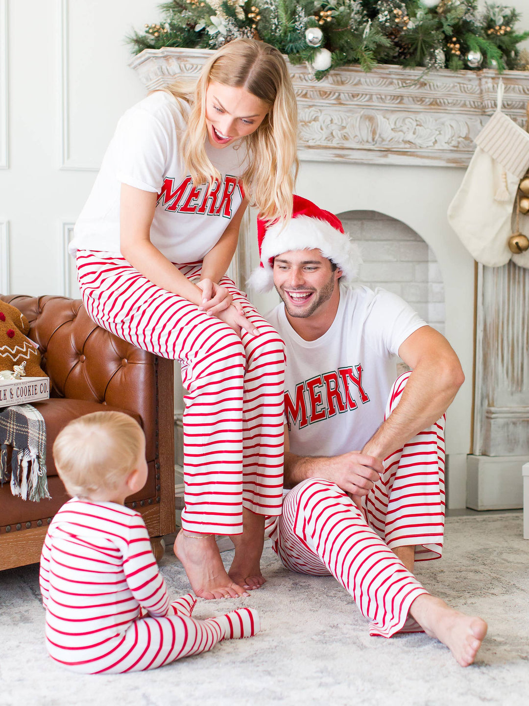 Cotton Modal Red & White Stripe Footed One Piece Pajama